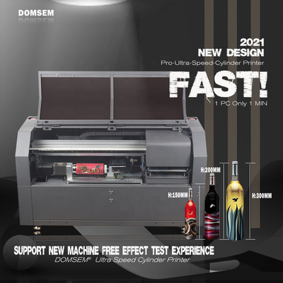New Ultra High Speed ​​Hotels Cylinder Bottle UV Printer For Glass Metal Plastic Bottle Printing With Varnish